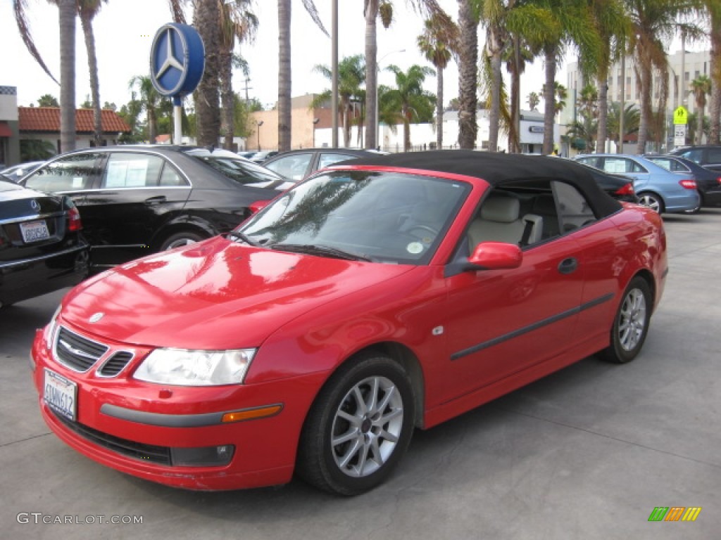 2004 9-3 Arc Convertible - Laser Red / Slate Gray photo #5
