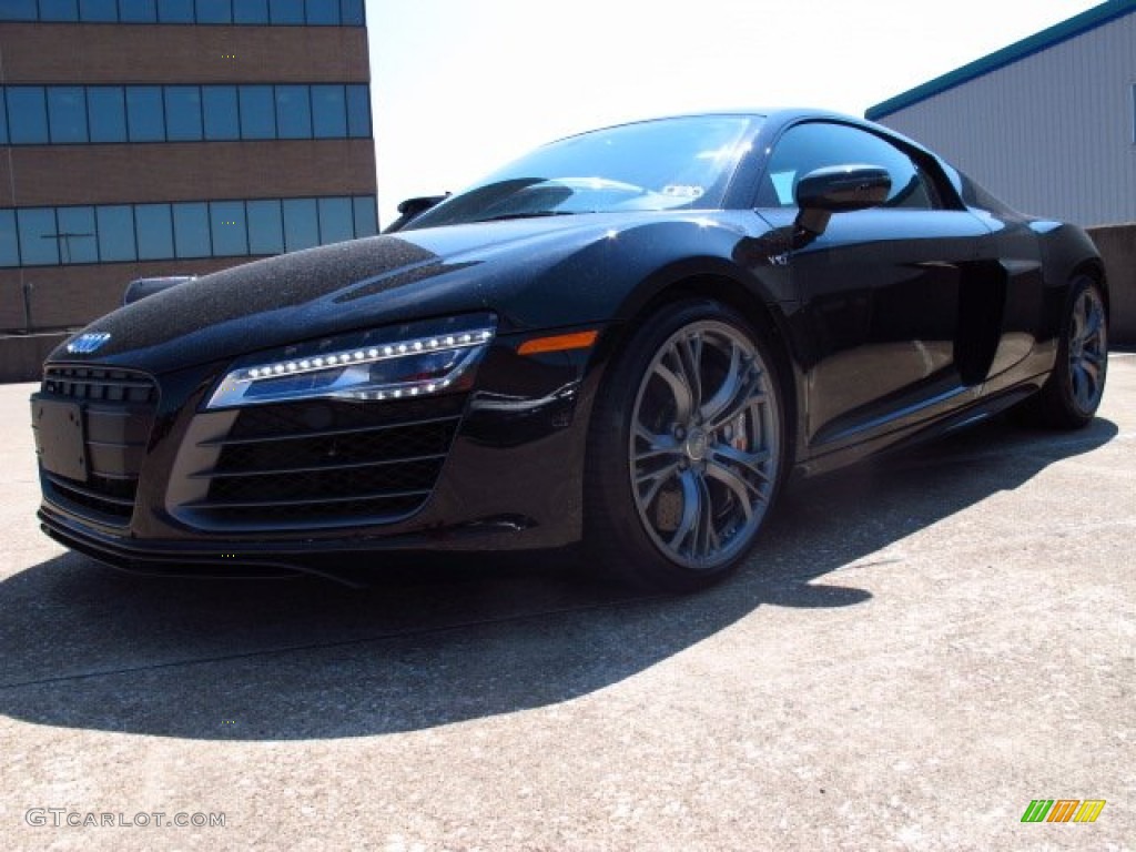 2014 R8 Coupe V10 Plus - Phantom Black Pearl / Black photo #5