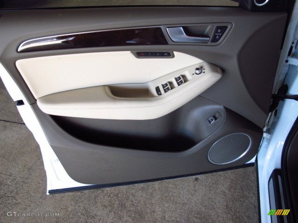 2014 Audi Q5 2.0 TFSI quattro Hybrid Pistachio Beige Door Panel Photo #85294682