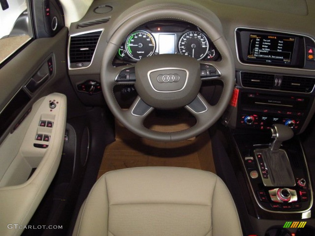 2014 Audi Q5 2.0 TFSI quattro Hybrid Pistachio Beige Dashboard Photo #85294763