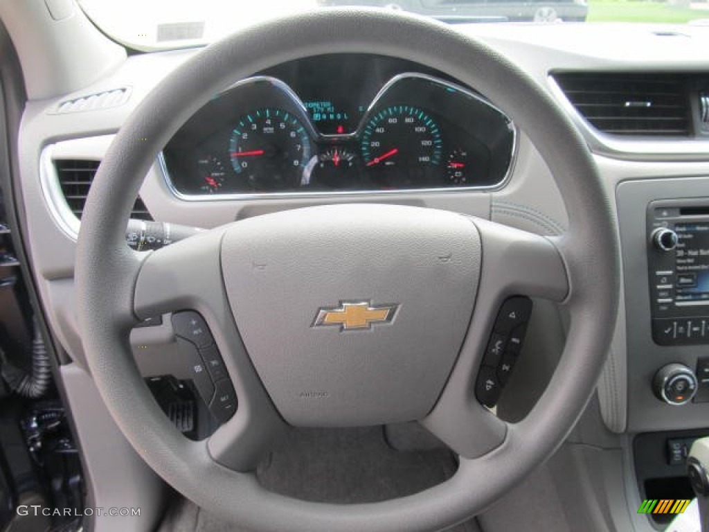 2013 Chevrolet Traverse LS AWD Dark Titanium/Light Titanium Steering Wheel Photo #85296467