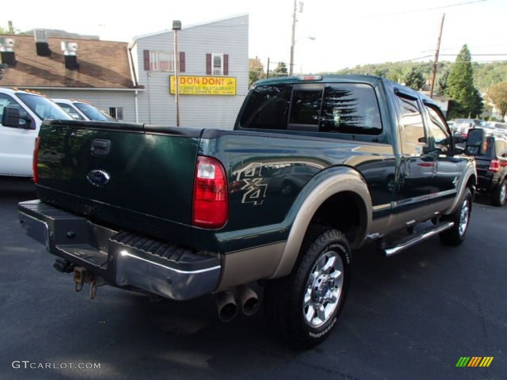 2011 F350 Super Duty Lariat Crew Cab 4x4 - Forest Green Metallic / Adobe photo #4