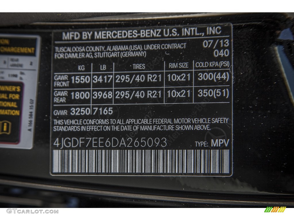 2013 GL Color Code 040 for Black Photo #85298718