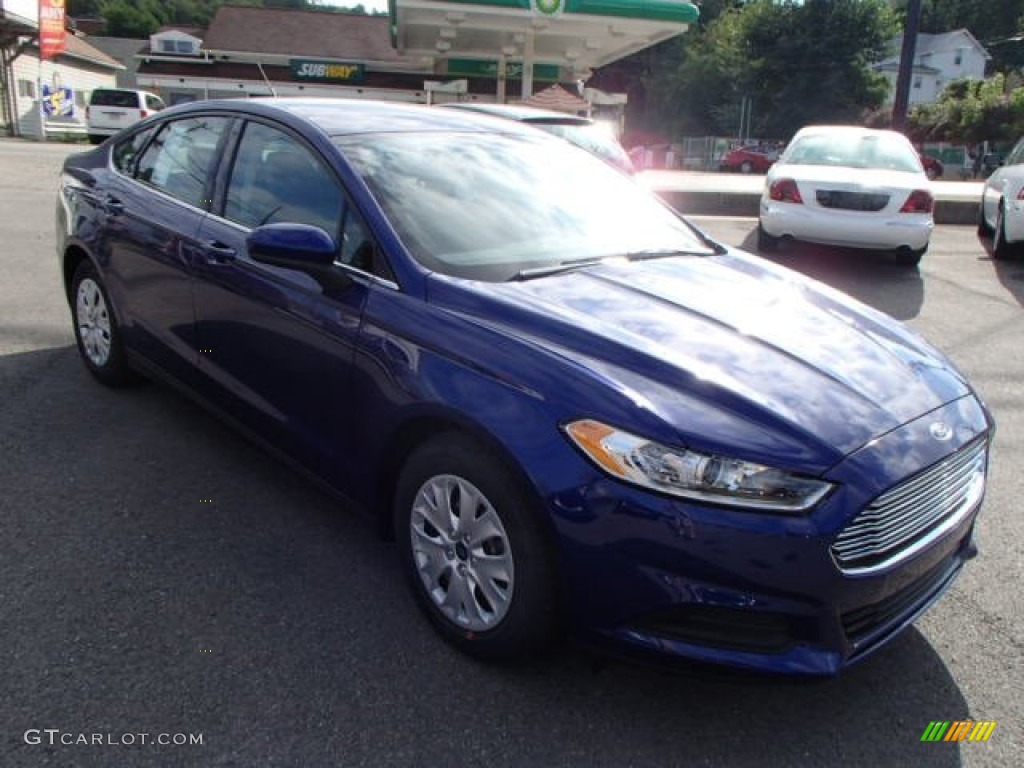 2014 Fusion S - Deep Impact Blue / Earth Gray photo #3