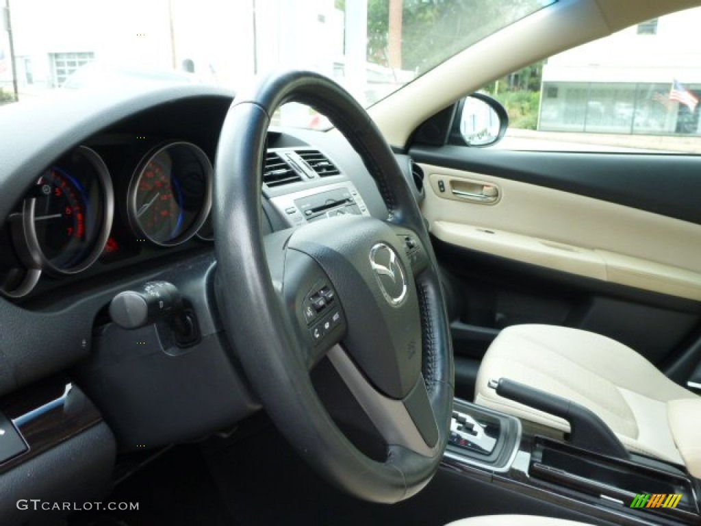 2012 Mazda MAZDA6 i Touring Plus Sedan Beige Steering Wheel Photo #85301528
