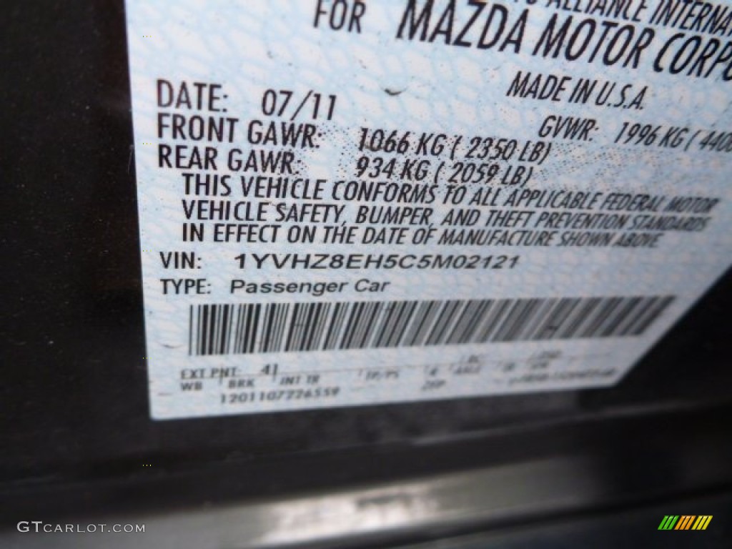 2012 MAZDA6 Color Code 41 for Autumn Bronze Photo #85301567