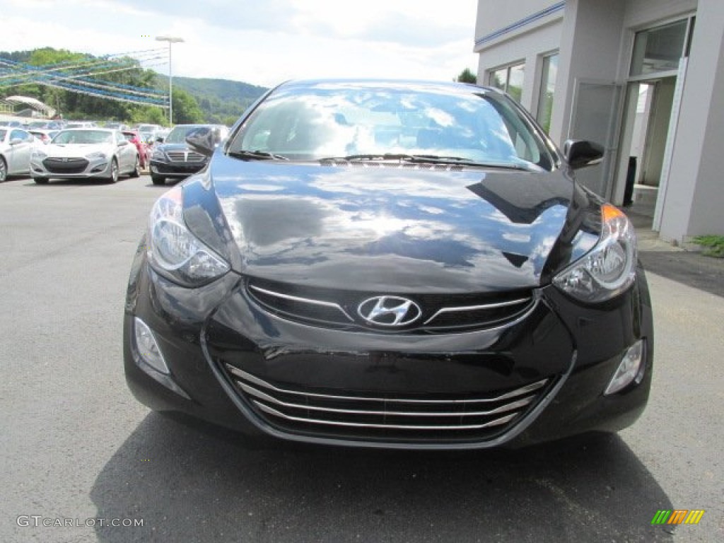 2013 Elantra Limited - Black / Black photo #4