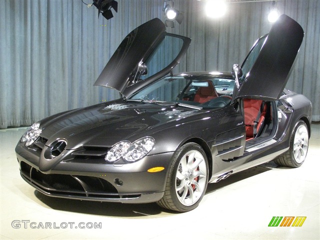 2006 Mercedes-Benz SLR McLaren 2006 SLR McLaren in Crystal Palladium Gray / Red Leather - open  doors Photo #85310