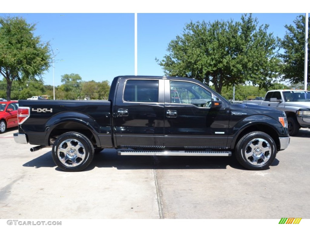 2011 F150 Lariat SuperCrew 4x4 - Ebony Black / Black photo #6