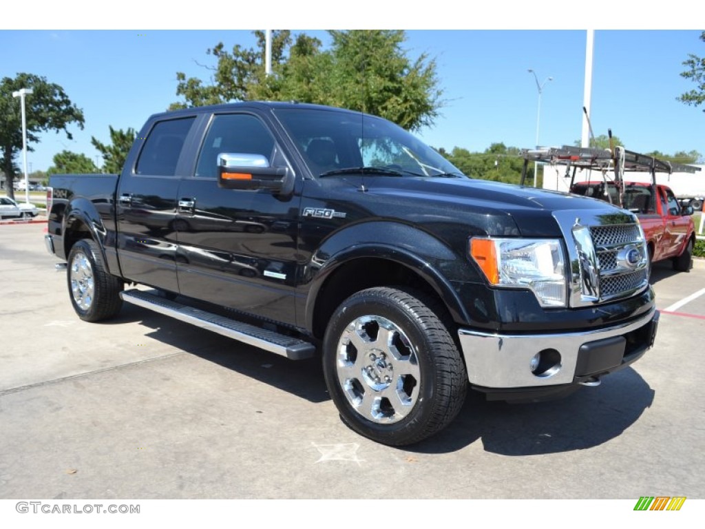 2011 F150 Lariat SuperCrew 4x4 - Ebony Black / Black photo #7