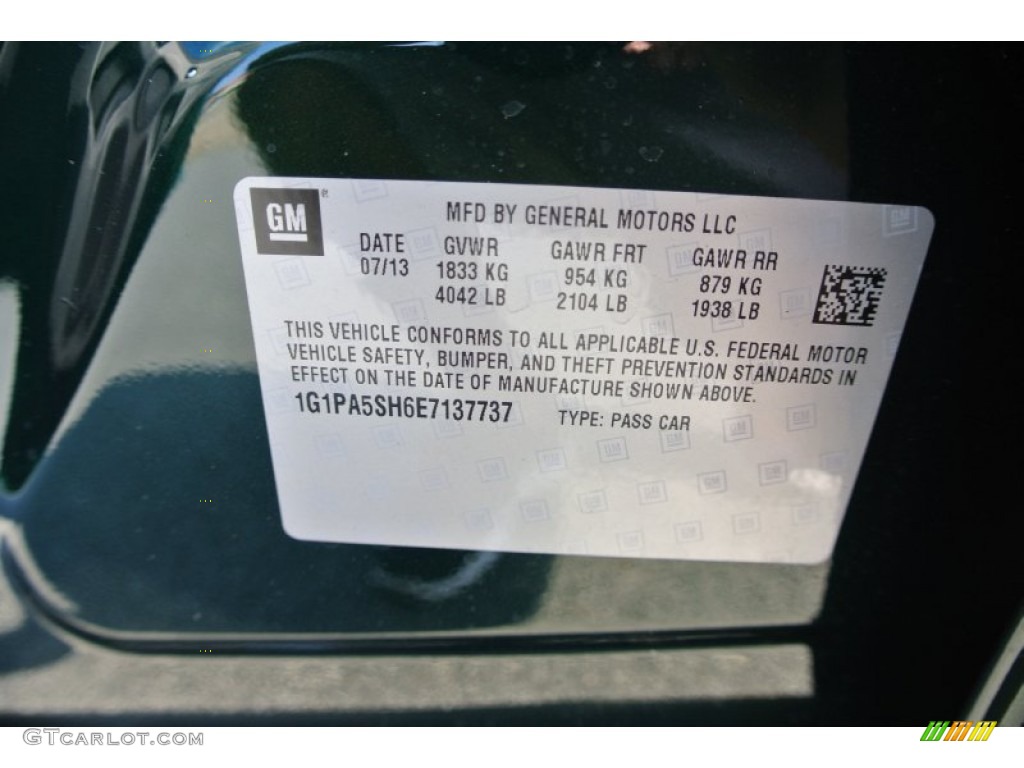 2014 Cruze LS - Rainforest Green Metallic / Jet Black/Medium Titanium photo #7