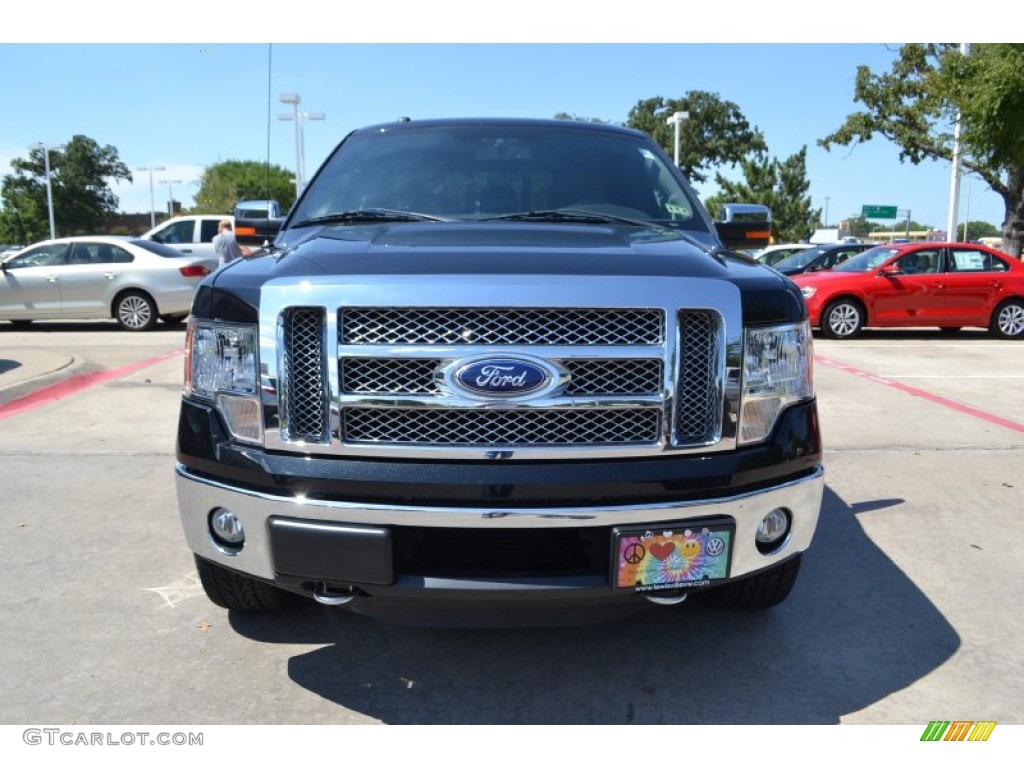 2011 F150 Lariat SuperCrew 4x4 - Ebony Black / Black photo #8