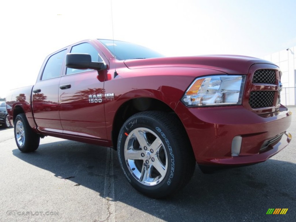 2014 1500 Express Crew Cab - Deep Cherry Red Crystal Pearl / Black/Diesel Gray photo #4