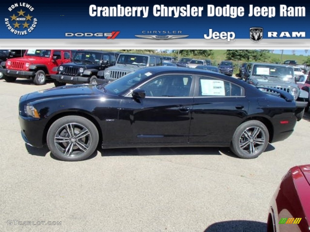 2014 Charger R/T Plus AWD - Phantom Black Tri-Coat Pearl / Black photo #1