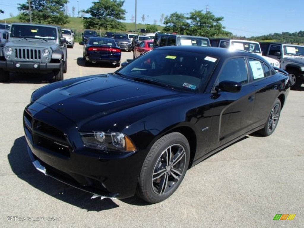 2014 Charger R/T Plus AWD - Phantom Black Tri-Coat Pearl / Black photo #2