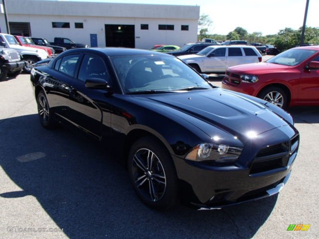 2014 Charger R/T Plus AWD - Phantom Black Tri-Coat Pearl / Black photo #4