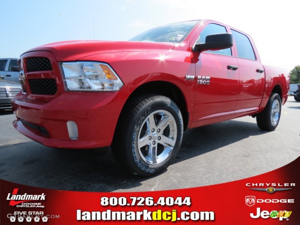 2014 1500 Express Crew Cab - Flame Red / Black/Diesel Gray photo #1