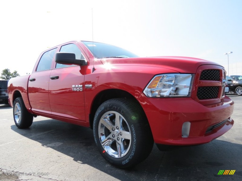 2014 1500 Express Crew Cab - Flame Red / Black/Diesel Gray photo #4