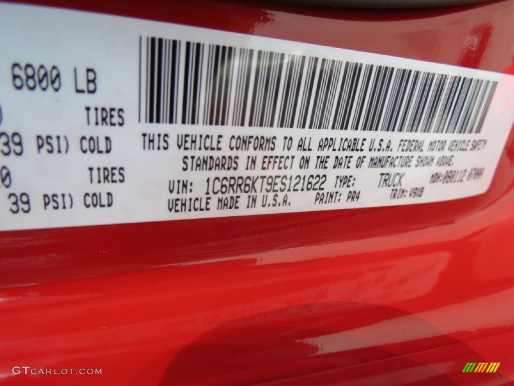 2014 1500 Color Code PR4 for Flame Red Photo #85314653