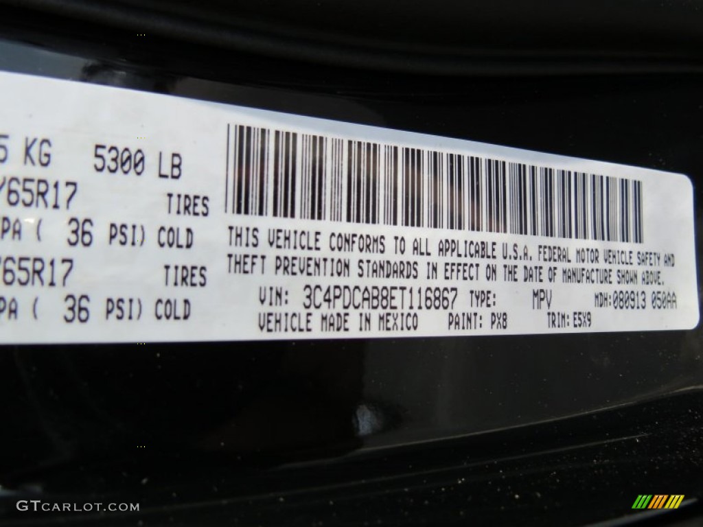 2014 Journey Color Code PX8 for Pitch Black Photo #85315696