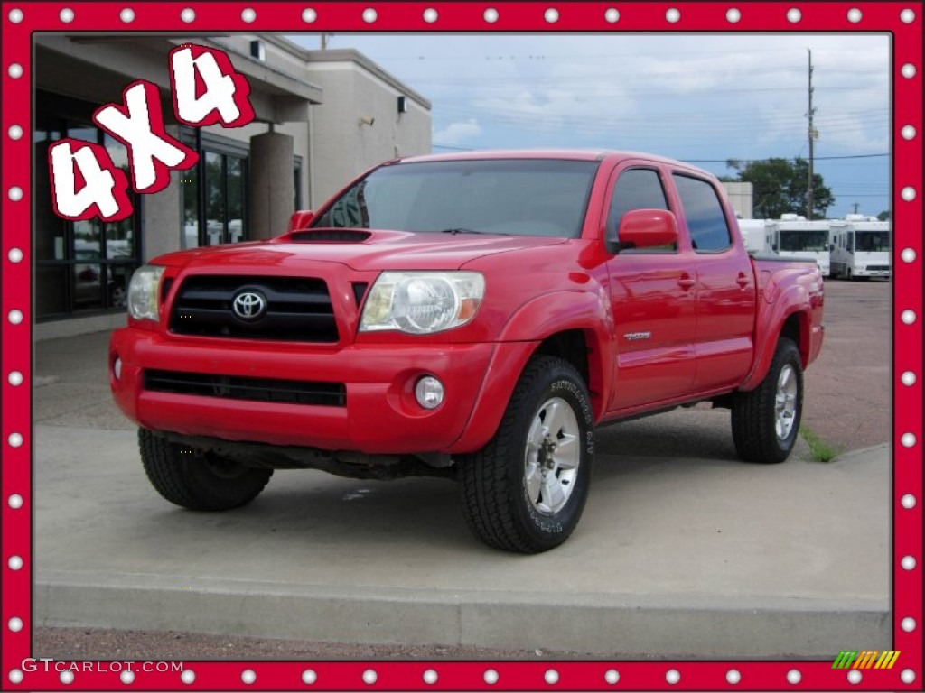 2005 Tacoma V6 TRD Sport Double Cab 4x4 - Radiant Red / Graphite Gray photo #1