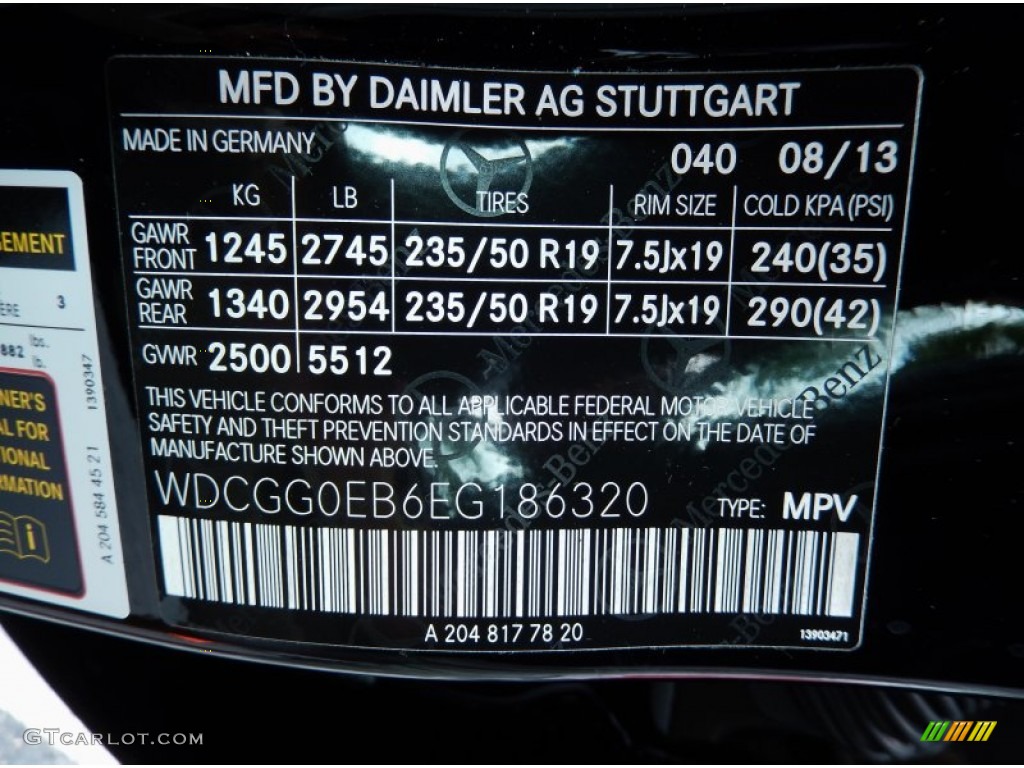 2014 GLK Color Code 040 for Black Photo #85318457