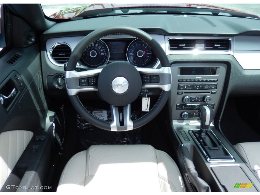 2014 Mustang V6 Premium Convertible - Ruby Red / Medium Stone photo #9