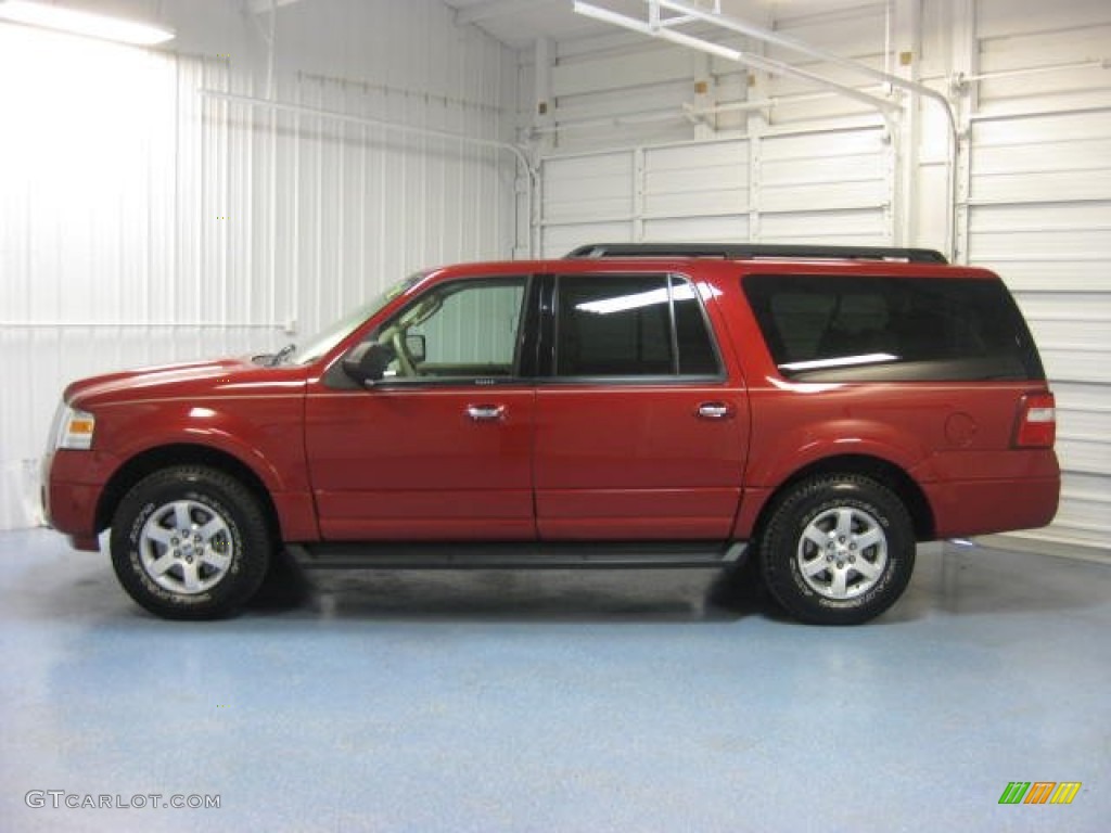 2009 Expedition EL XLT 4x4 - Sangria Red Metallic / Camel photo #2