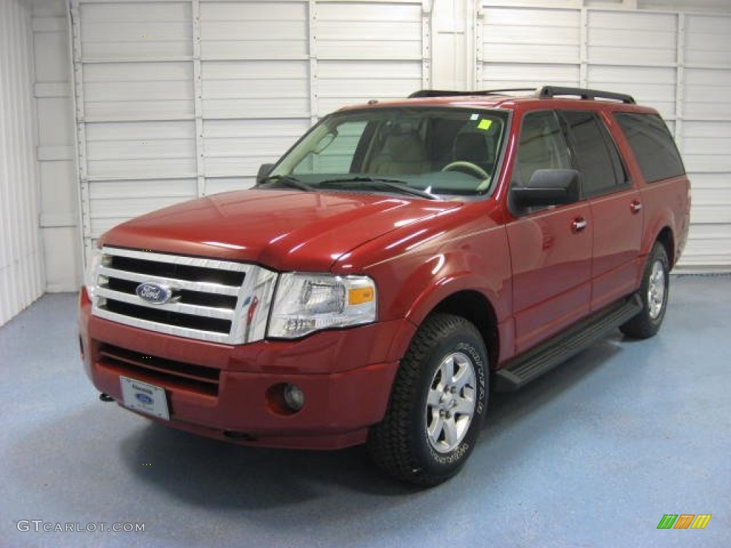 2009 Expedition EL XLT 4x4 - Sangria Red Metallic / Camel photo #3