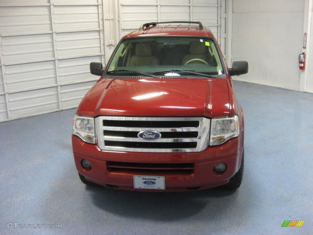 2009 Expedition EL XLT 4x4 - Sangria Red Metallic / Camel photo #4