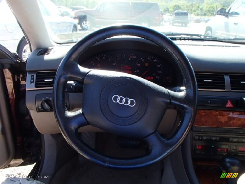 1999 Audi A6 2.8 quattro Avant Melange Beige Steering Wheel Photo #85320830