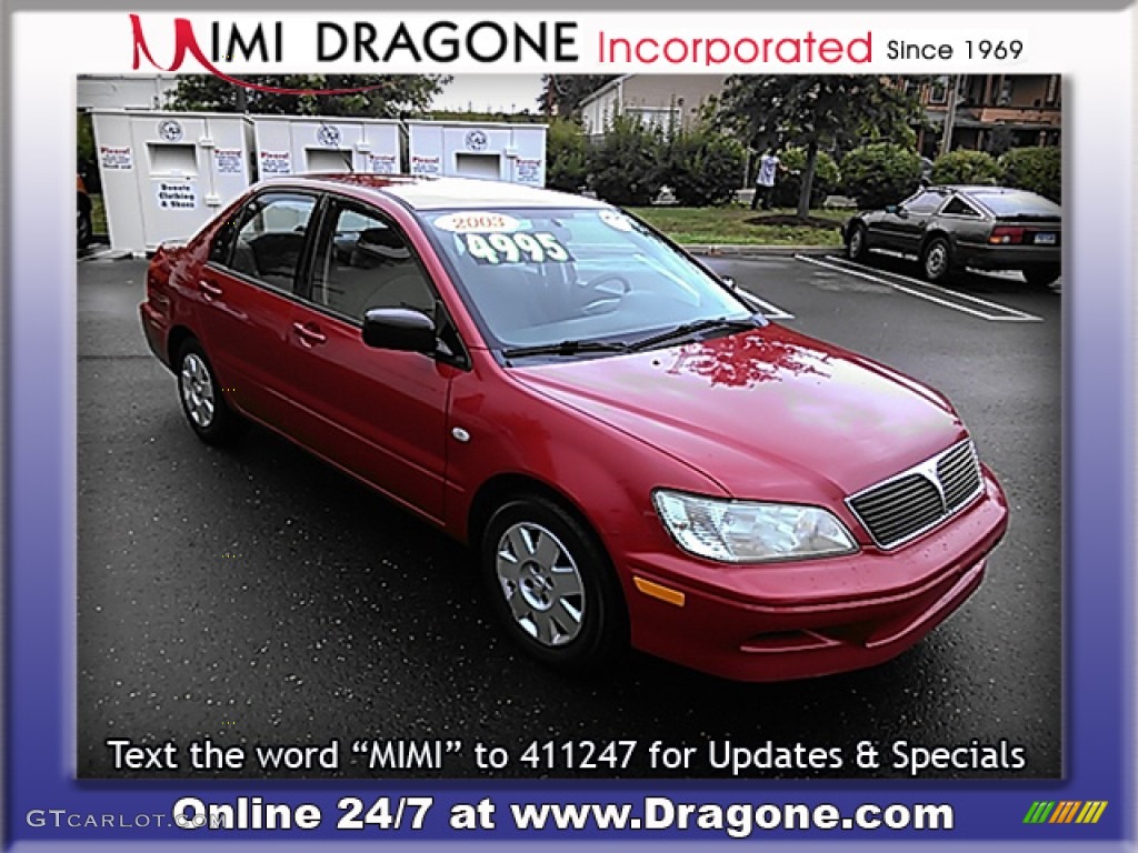 2003 Lancer ES - Rio Red Pearl / Gray photo #6