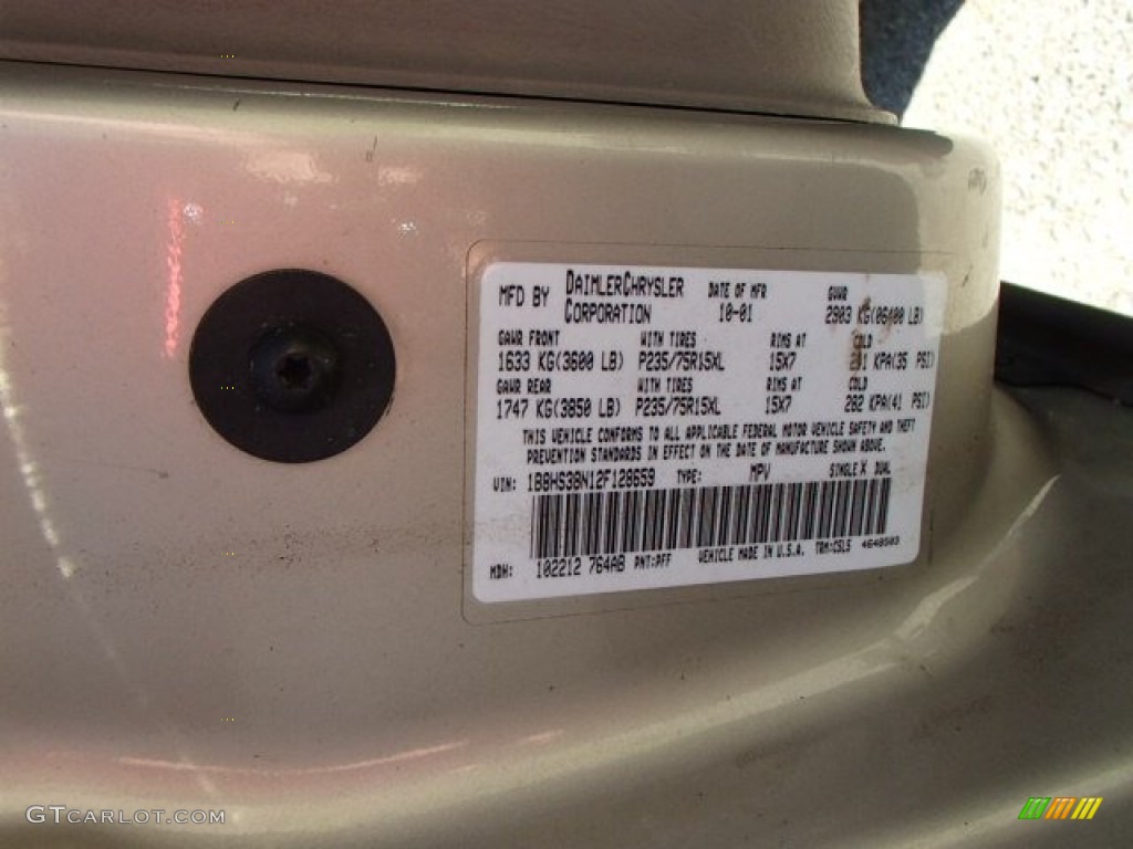2002 Dodge Durango Sport 4x4 Color Code Photos
