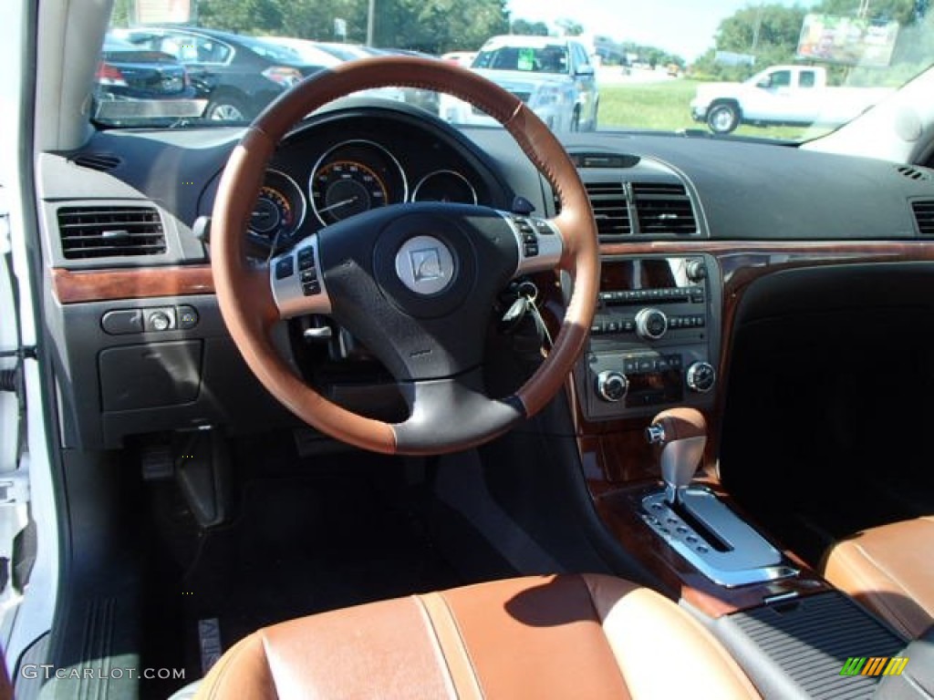 2009 Aura XR V6 - Polar White / Morocco Brown photo #12