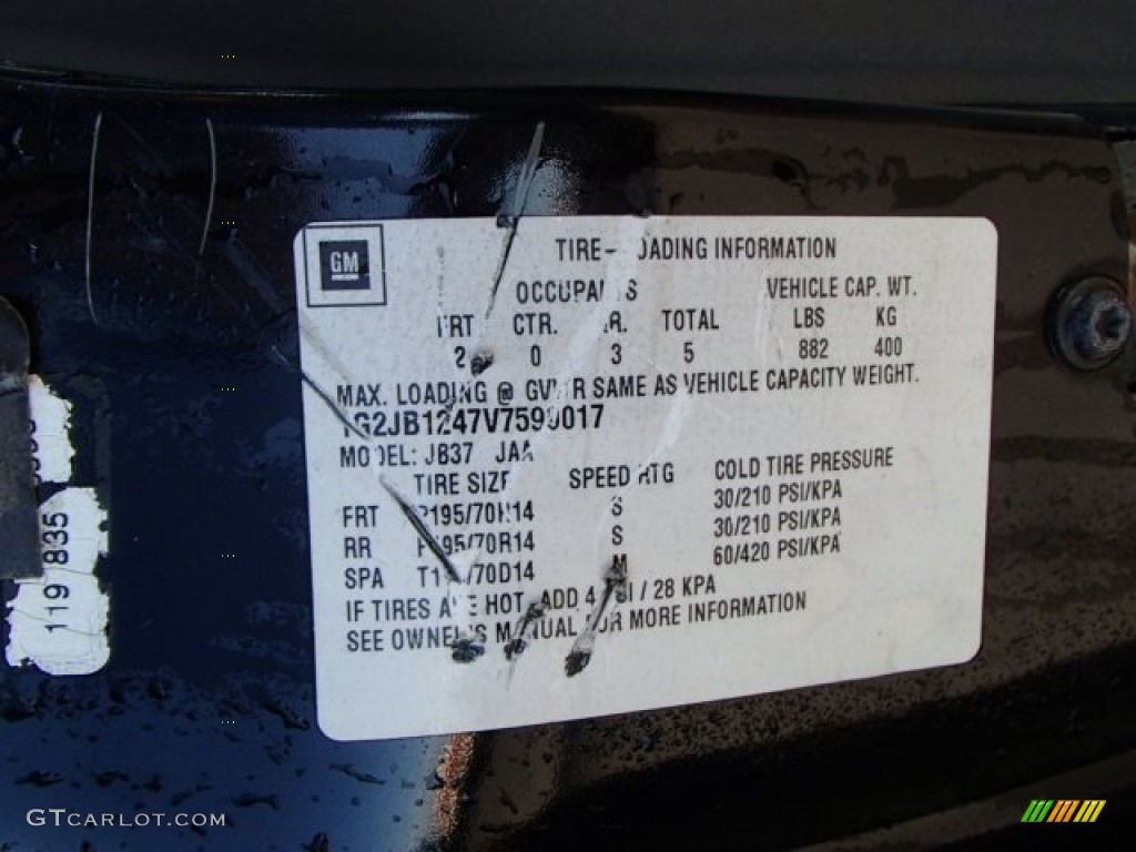 1997 Pontiac Sunfire SE Coupe Info Tag Photos