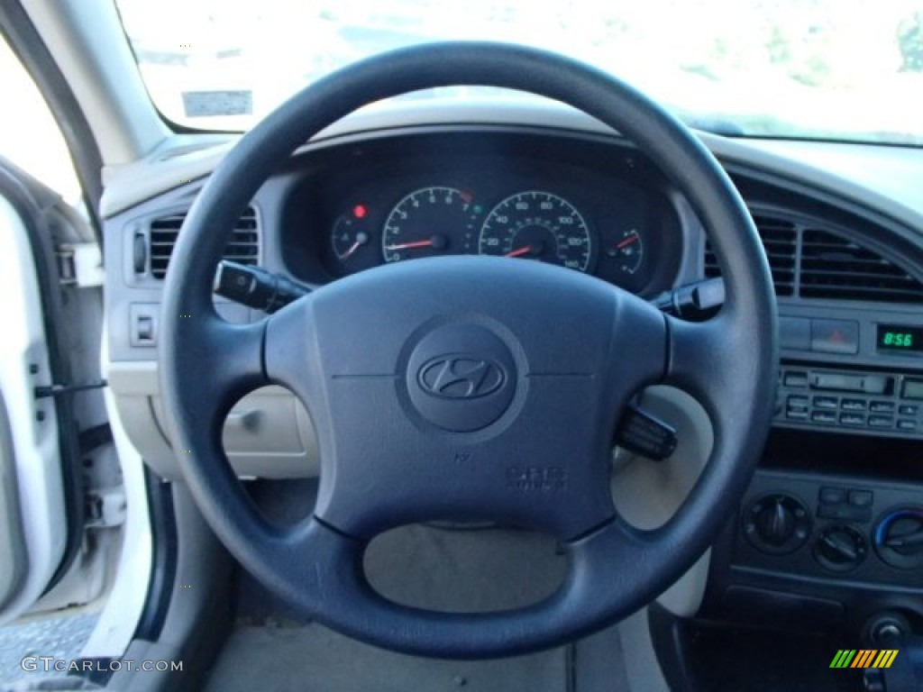 2003 Hyundai Elantra GLS Sedan Gray Steering Wheel Photo #85325145