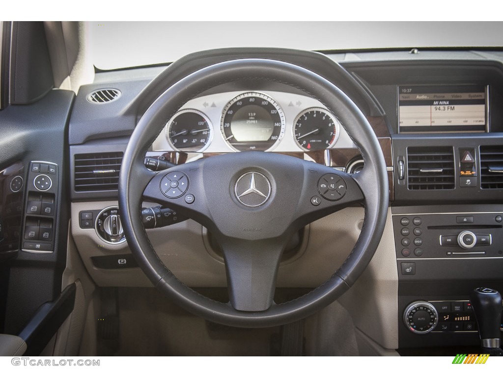 2012 Mercedes-Benz GLK 350 Almond/Black Steering Wheel Photo #85325177