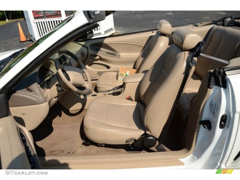 2003 Mustang V6 Convertible - Oxford White / Medium Parchment photo #12