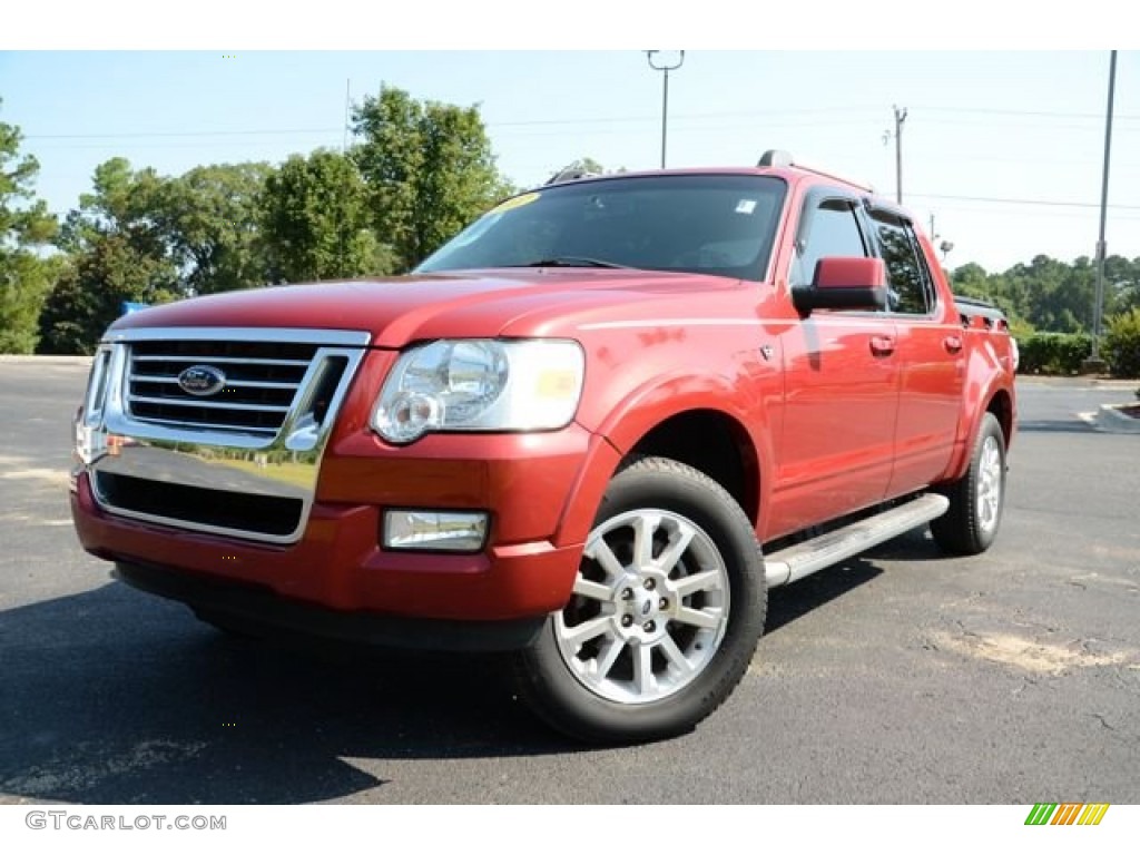 2007 Explorer Sport Trac Limited - Red Fire / Dark Charcoal/Camel photo #1