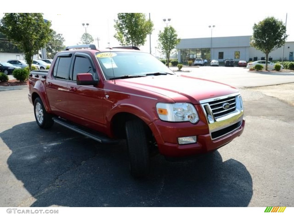 2007 Explorer Sport Trac Limited - Red Fire / Dark Charcoal/Camel photo #3