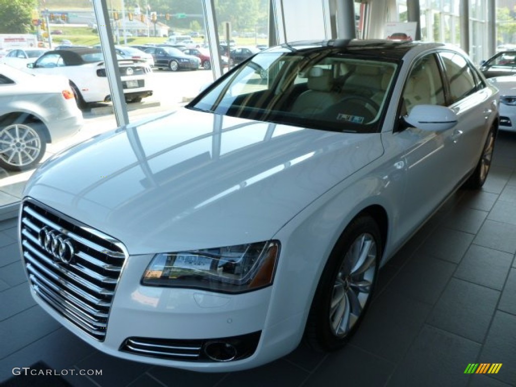 Glacier White Metallic 2014 Audi A8 L 3.0T quattro Exterior Photo #85334795