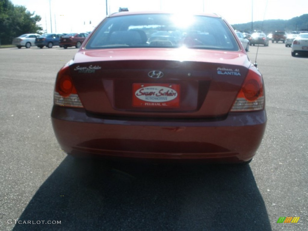 2005 Elantra GLS Sedan - Electric Red Metallic / Gray photo #9