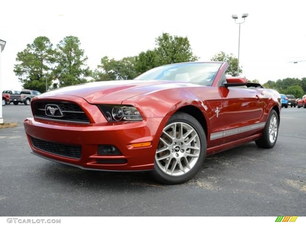 2014 Mustang V6 Premium Convertible - Ruby Red / Medium Stone photo #1