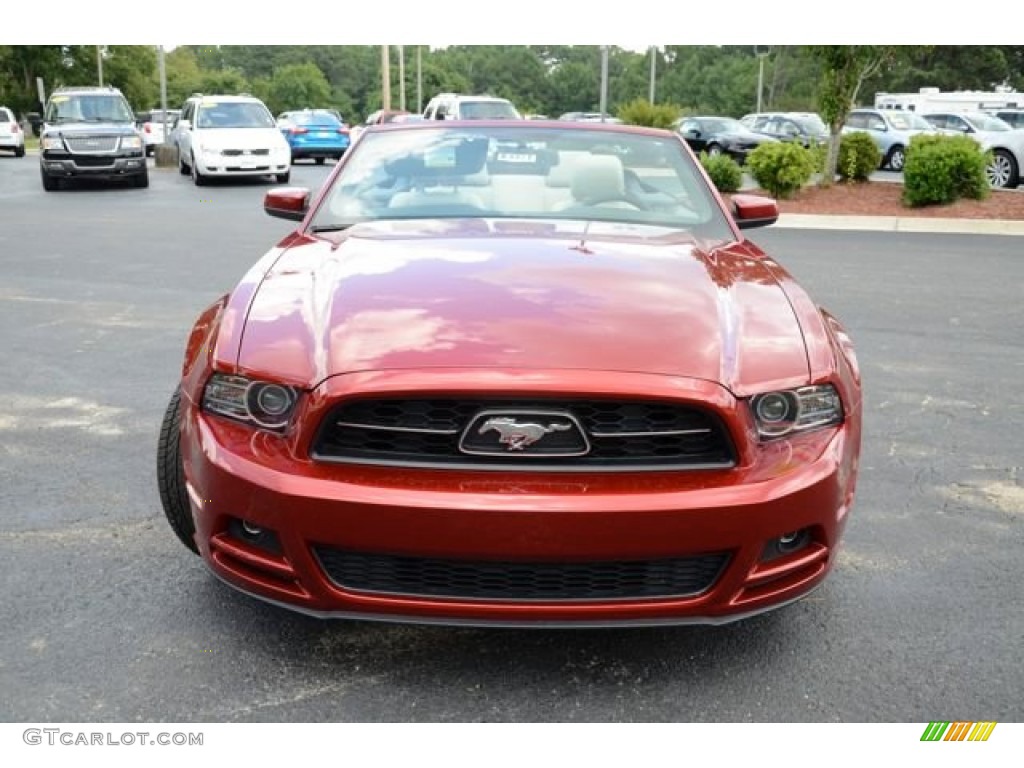 2014 Mustang V6 Premium Convertible - Ruby Red / Medium Stone photo #2