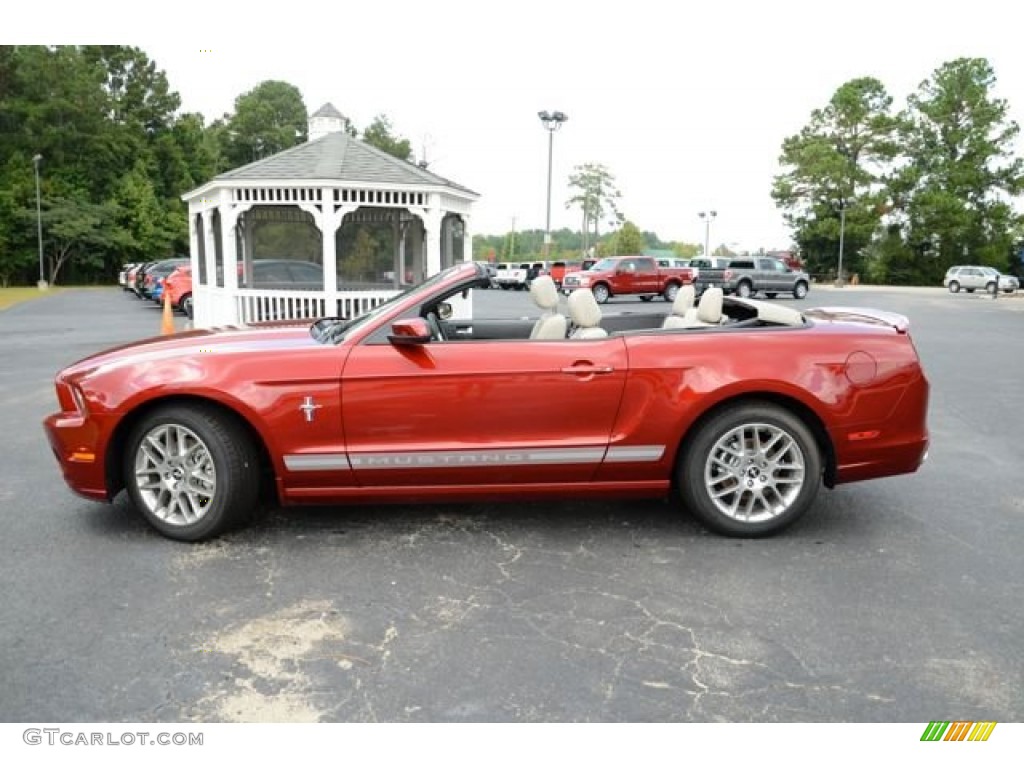 2014 Mustang V6 Premium Convertible - Ruby Red / Medium Stone photo #8