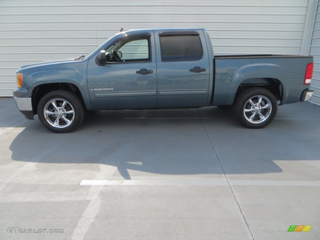 2009 Sierra 1500 SL Crew Cab - Stealth Gray Metallic / Dark Titanium photo #6