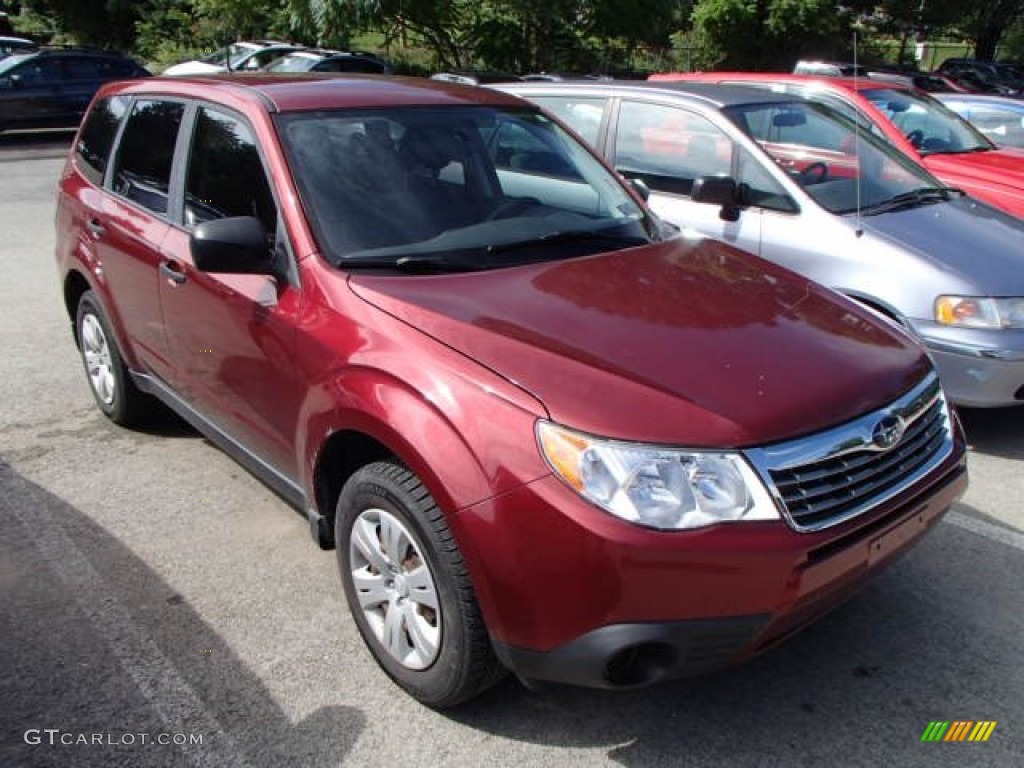 2009 Forester 2.5 X - Camellia Red Pearl / Black photo #1