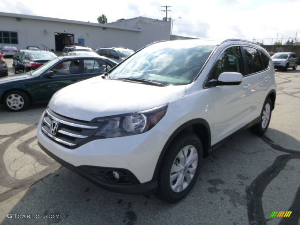 2014 CR-V EX-L AWD - White Diamond Pearl / Beige photo #7