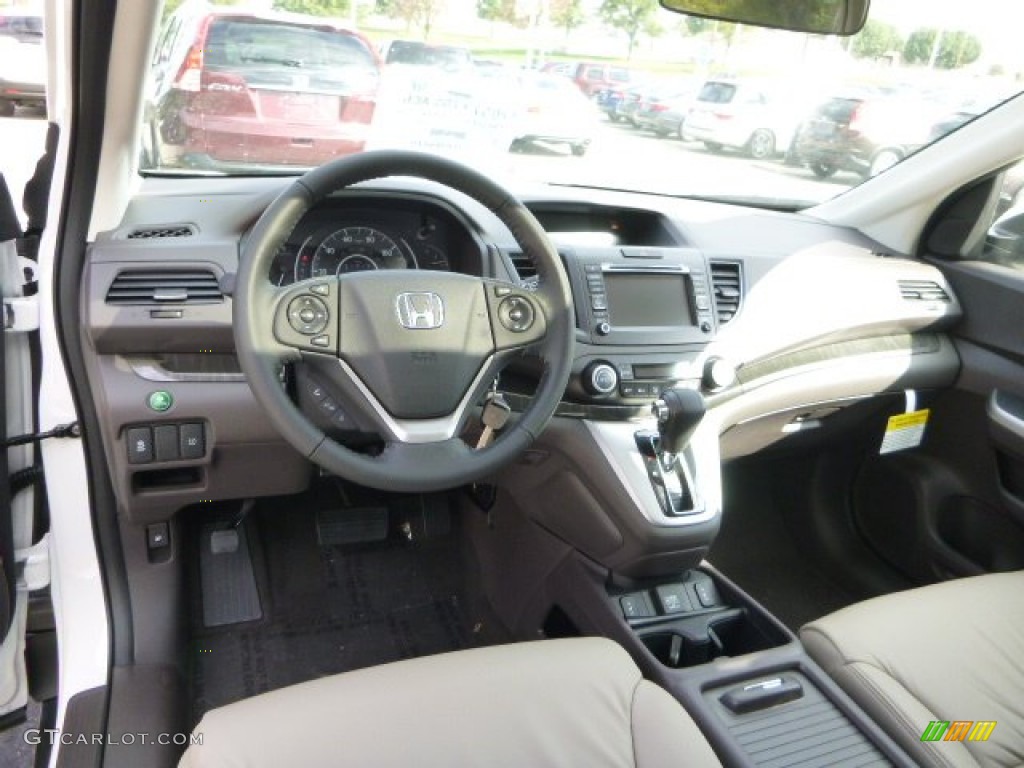 2014 CR-V EX-L AWD - White Diamond Pearl / Beige photo #12