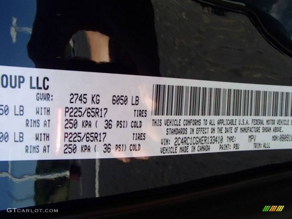 2014 Town & Country Color Code PBU for True Blue Pearl Photo #85346279